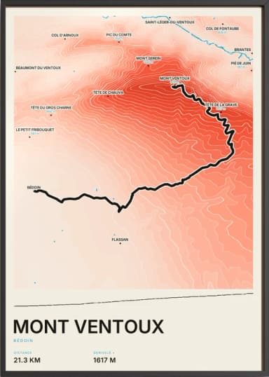 Mont Ventoux en Riso Proof, encadrée au mur