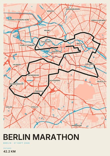 Affiche Berlin Marathon, ambiance Riso Proof